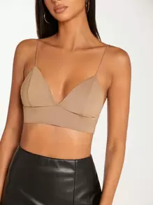 SHEIN BASICS Top de tirantes corto unicolor bustier