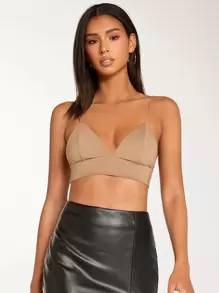 SHEIN BASICS Top de tirantes corto unicolor bustier