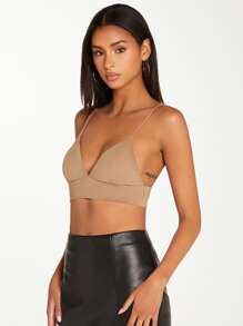 SHEIN BASICS Top de tirantes corto unicolor bustier