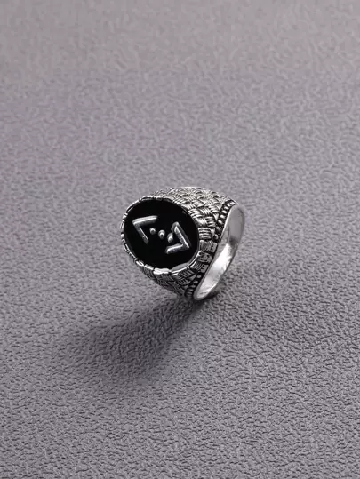 الموضة و شائع قطعة واحدة للرجال مزخرف هندسي خاتم , فولاذ غير قابل للصدأ مجوهرات الى مجوهرات هدية و الى A أنيق نظرةرمضان