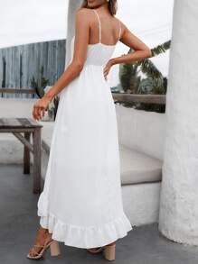 SHEIN VCAY High Low Hem Cami Dress - White - View 2