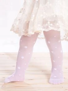 嬰兒草莓刺繡褲襪 - 白色 - 查看 2