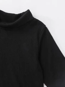 Baby 2pcs Rib Knit Turtle Neck Bodysuit - Multicolor - View 3