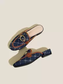 Women's Fashionable Metal Detail Mules Flat Shoes - Multicolor - View 1