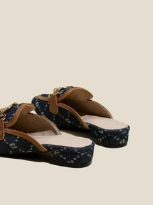 Women's Fashionable Metal Detail Mules Flat Shoes - Multicolor - View 2