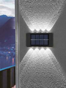 2 件/套 10 LED ABS 太阳能草坪灯，户外太阳能路径灯，户外花园照明，适用于路径、庭院、露台 - 白色 - 查看 2