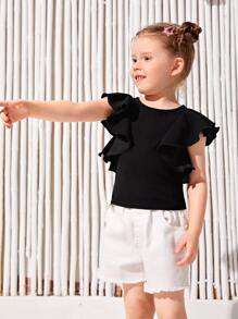 SHEIN 少女蝴蝶袖上衣