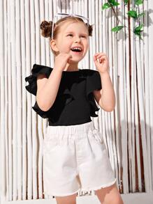 SHEIN 少女蝴蝶袖上衣