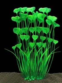 1pc Artificial Aquatic Plant Fish Tank Ornament - Green - View 2