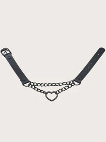 Heart Charm Layered Choker