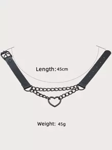 Heart Charm Layered Choker