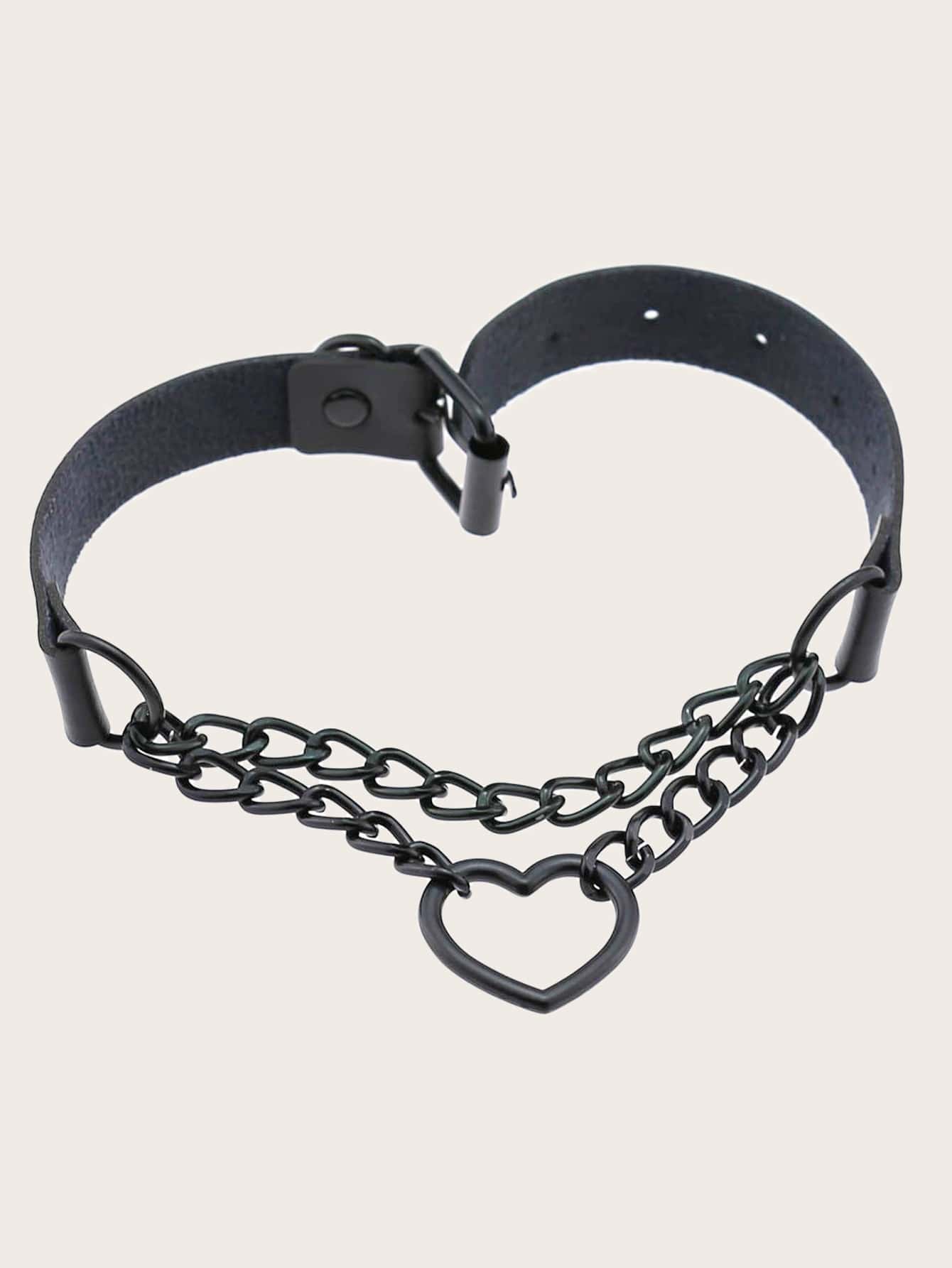 Heart Charm Layered Choker