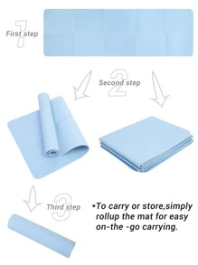 1pc 183*61CM Foldable Yoga Mat - Blue - View 6