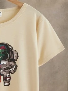 SHEIN Boys Bear Print Tee