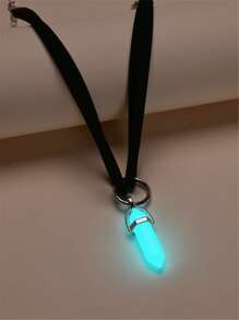 夜光幾何吊墜頸鏈 - 彩色 - 查看 5