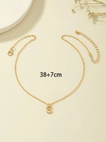Letter Charm Necklace - Yellow Gold - View 3
