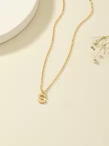 Letter Charm Necklace - Yellow Gold - View 4