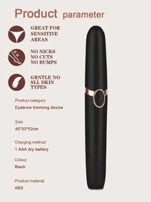 Pen Design Electric Hair Remover - Black - View 5