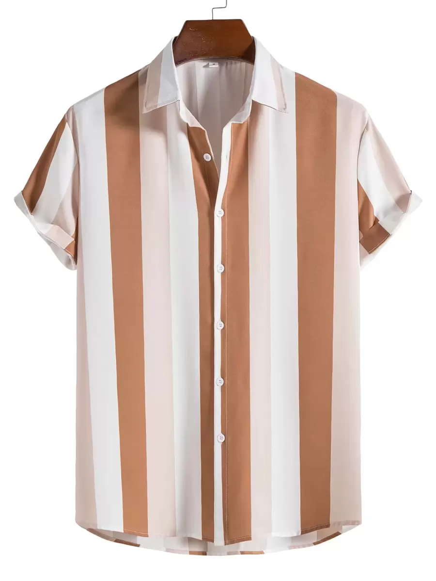 Manfinity Homme Hombres Camisa de rayas combinadas - Multicolor - Ver 1