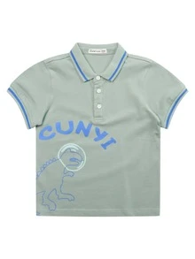 小男童字母和恐龍印花POLO衫