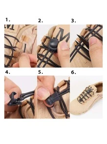 Bread-Shaped Slouchy Shoelace Buckle Set. One Size: Black, A; White - Black - View 6
