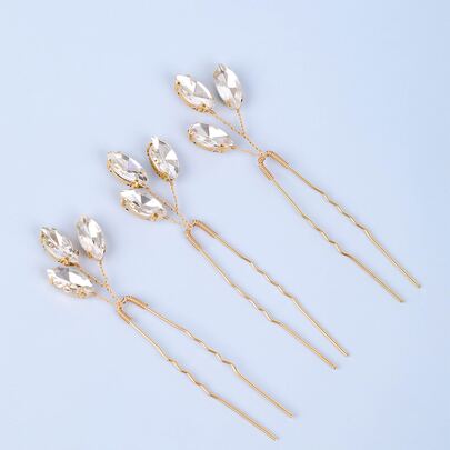 3pcs Rhinestone Decor Bridal Hair Pin