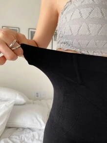 DAZY Bragas faja tejido de canalé - Negro - Ver 3