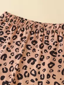 SHEIN 年輕女孩豹紋及卡通圖形t恤和緊身褲 - 彩色 - 查看 6