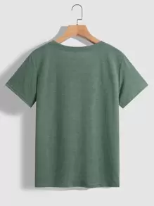 INAWLY Camiseta con estampado de corazón, camisetas gráficas para mujer - Verde - Ver 2