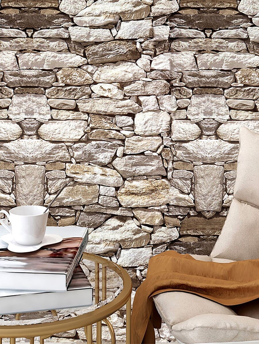 Giấy dán tường hoa văn đá 1roll - Nhiều màu - Xem 1