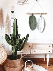 1pc Feather Design Macrame Wall Hanging - Multicolor - View 7