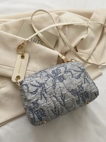 Casual Embroidered Mini Jacquard Letter Patch Decor Faux Pearl Beaded Shoulder Bag, For Women, Rookies & White-Collar Workers,For Girl, Teen Girls,For Lady,For Female For Business/Commute/Work/Office,Gift Bag - Multicolor - View 8