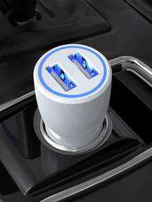 雙USB車載充電器 - 白色 - 查看 2