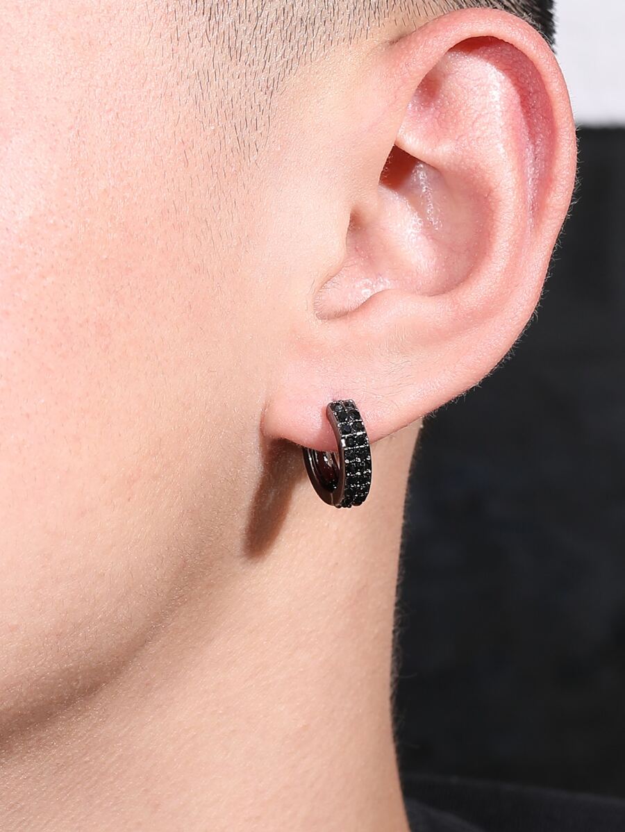 Đối với phụ nữ Nam Hợp thời Punk Hip Hop Phong cách Rock Buổi tiệc Rhinestone đầy đủ Tuyệt đẹp Trang trí Vòng khuyên tai Hợp kim Chất liệu Đối với Đồ trang sức Qủa tặng - Màu Đen Súng - Xem 1