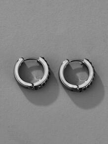 Đối với phụ nữ Nam Hợp thời Punk Hip Hop Phong cách Rock Buổi tiệc Rhinestone đầy đủ Tuyệt đẹp Trang trí Vòng khuyên tai Hợp kim Chất liệu Đối với Đồ trang sức Qủa tặng - Màu Đen Súng - Xem 2