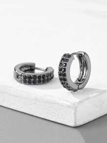 Đối với phụ nữ Nam Hợp thời Punk Hip Hop Phong cách Rock Buổi tiệc Rhinestone đầy đủ Tuyệt đẹp Trang trí Vòng khuyên tai Hợp kim Chất liệu Đối với Đồ trang sức Qủa tặng - Màu Đen Súng - Xem 3