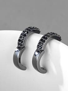 Đối với phụ nữ Nam Hợp thời Punk Hip Hop Phong cách Rock Buổi tiệc Rhinestone đầy đủ Tuyệt đẹp Trang trí Vòng khuyên tai Hợp kim Chất liệu Đối với Đồ trang sức Qủa tặng - Màu Đen Súng - Xem 4