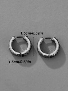 Đối với phụ nữ Nam Hợp thời Punk Hip Hop Phong cách Rock Buổi tiệc Rhinestone đầy đủ Tuyệt đẹp Trang trí Vòng khuyên tai Hợp kim Chất liệu Đối với Đồ trang sức Qủa tặng - Màu Đen Súng - Xem 5