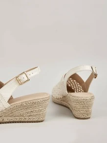 Giày nêm & Phẳng của Nữ Rỗng màu trơn dép quai hậu Kỳ nghỉ - Màu be - Xem 3