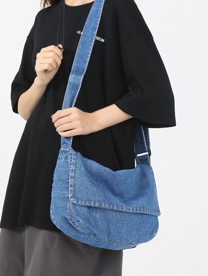 男性 フラップ デニム メッセンジャーバッグ | SHEIN JAPAN