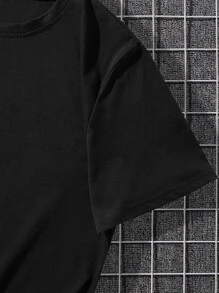 Manfinity LEGND Hombres Camiseta reflectante con estampado de expresión - Negro - Ver 4