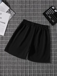 Manfinity Men Letter Graphic Drawstring Waist Shorts