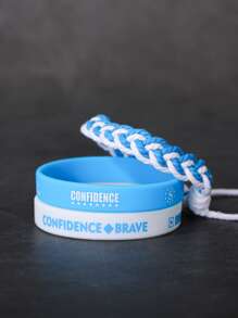 時尚流行3入組男士字母圖案手鍊，適合珠寶禮物和時尚外觀 - 彩色 - 查看 2