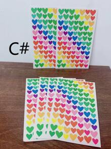 5 bucăți model de inimă de dragoste colorată, autocolant în formă de stea de punct Film Curcubeu inimă de dragoste autocolant bricolaj grădiniță autocolant pentru cont de mână autocolant Material de decorare - Multicolor - Vizualizare 6