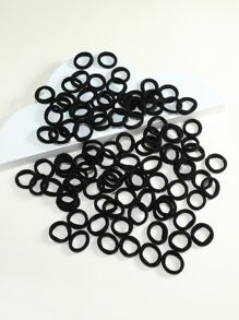100pcs Minimalist Hair Tie - Black - View 2