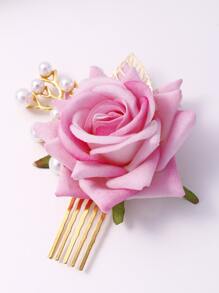1/2/3 件优雅玫瑰串珠叶子发夹 - 彩色 - 查看 9