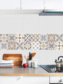 10pcs Vintage Pattern Kitchen Sticker, PVC Self Adhesive Tile Sticker For Home Decor - Multicolor - View 4