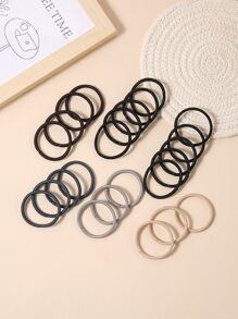 24 chiếc dây buộc tóc tối giản thông thường - Nhiều màu - Xem 2