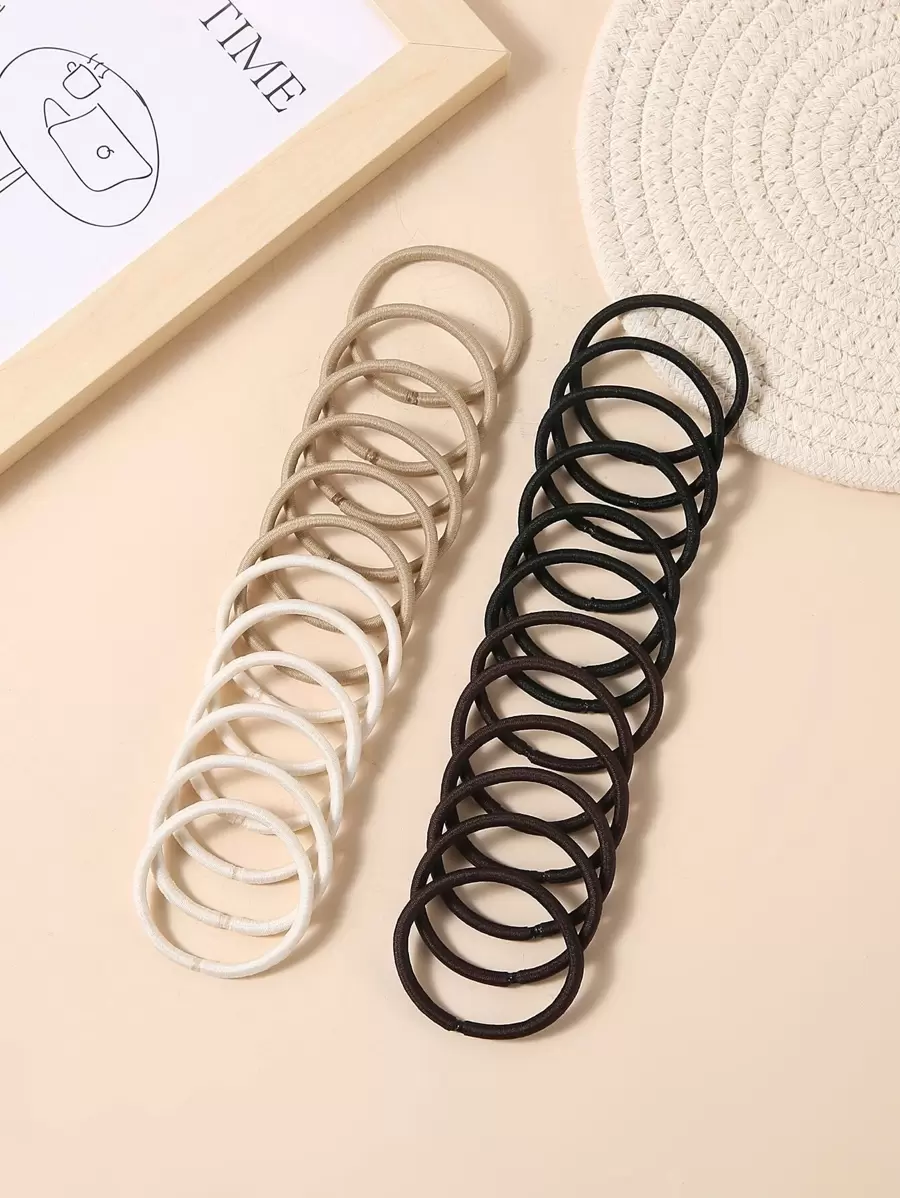 24 Dây buộc tóc co giãn nhiều màu dành cho nữ có độ co giãn cao, thích hợp để sử dụng hàng ngày thông thường - Nhiều màu - Xem 1