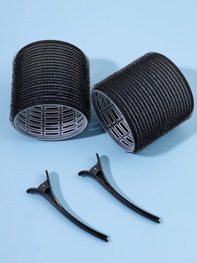 2pcs6CMHairCurlingRoller&2pcsHairClip - Popular on SHEIN